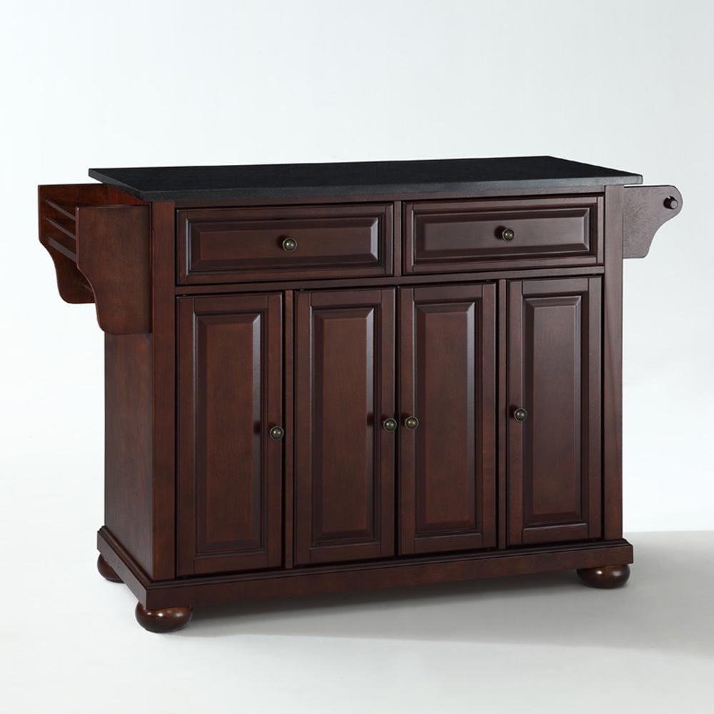 Crosley Furniture Alexandria Wood Kitchen Island in Mahogany/Gray