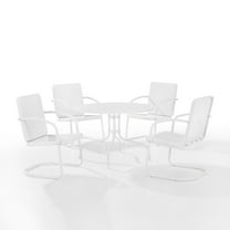 Crosley Furniture Bates 5 Piece Metal Outdoor Dining Set in White Gloss
