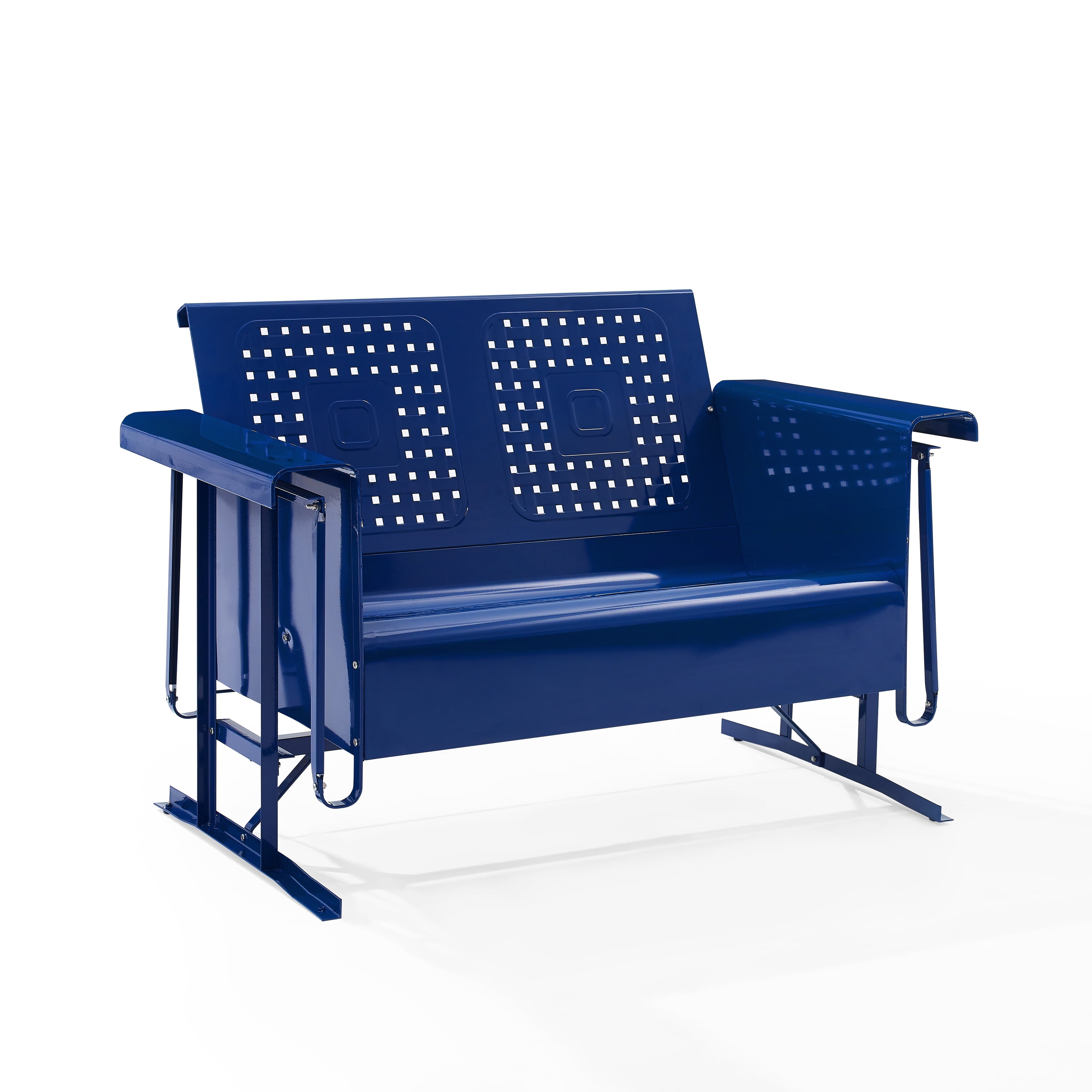 Crosley Furniture Bates Retro Metal Patio Loveseat Glider in