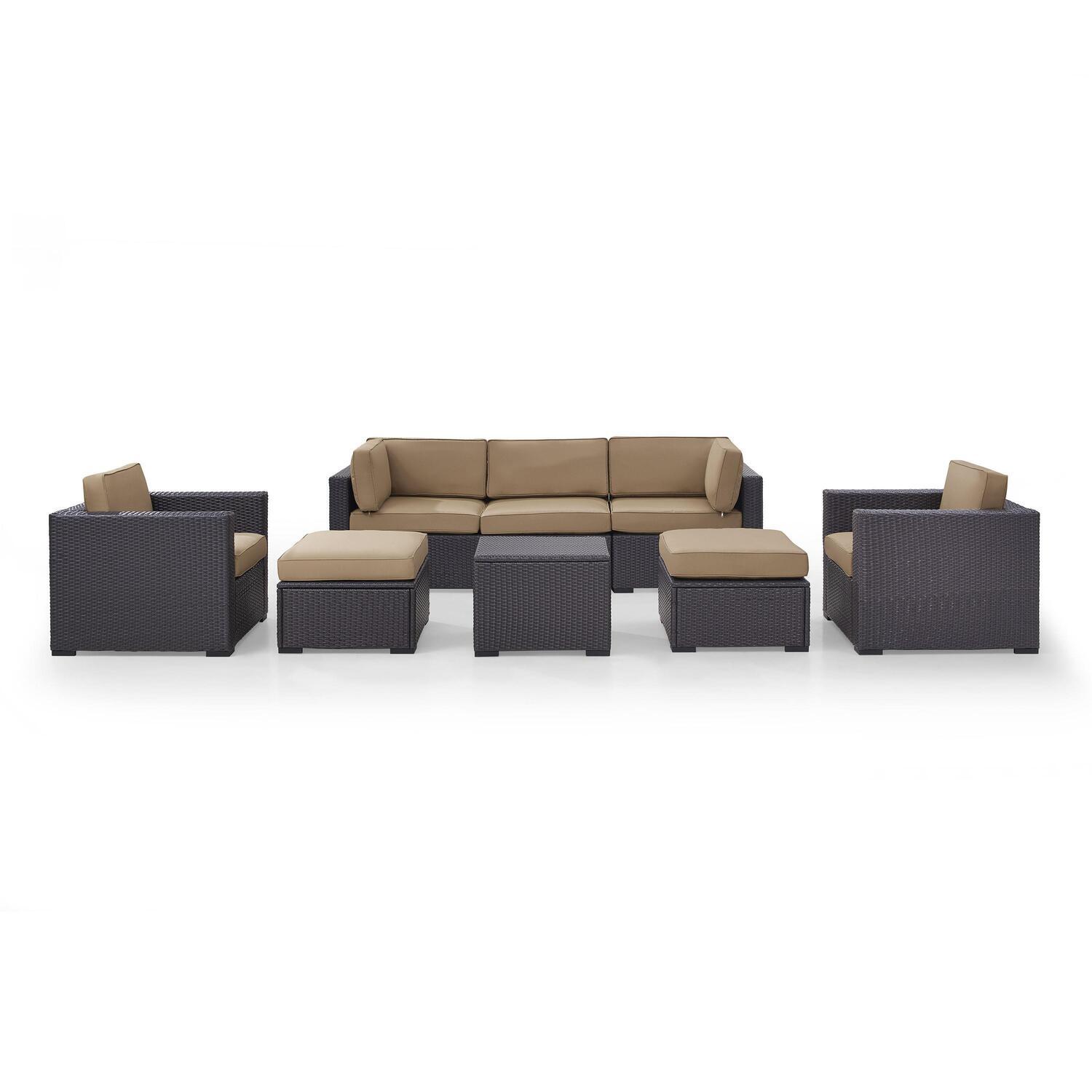 Crosley Furniture Biscayne 7 Piece Metal Patio Sofa Set in Brown/Mocha - image 1 of 4