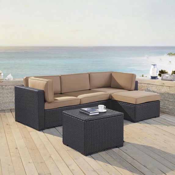Crosley Furniture Biscayne Mist Wicker 4-piece Outdoor Seating Set