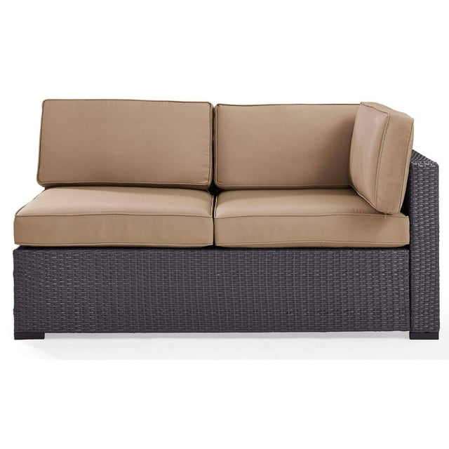Crosley Furniture Biscayne Wicker / Rattan Patio Loveseat in Brown and