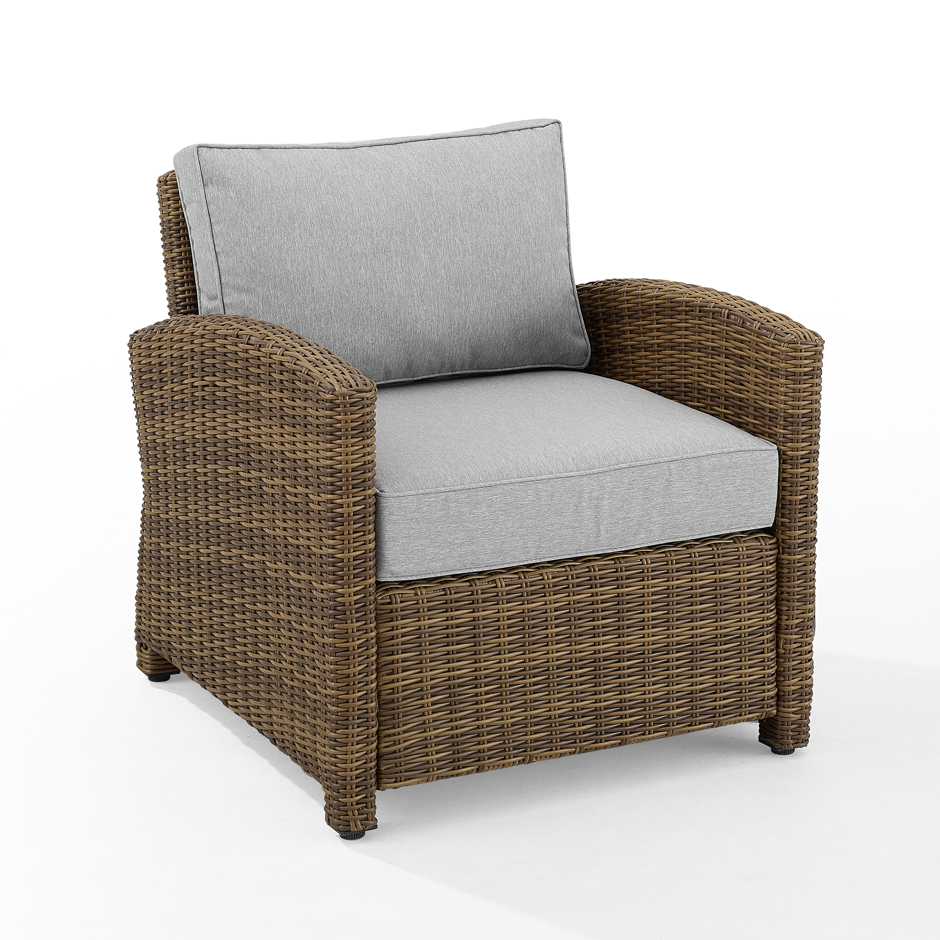 Crosley Furniture Bradenton 18.5" Wicker / Rattan Outdoor Armchair in Gray/Brown - image 1 of 12