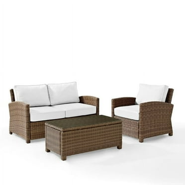 Crosley Furniture Bradenton 3 Piece Outdoor Conversation Set - Sunbrella