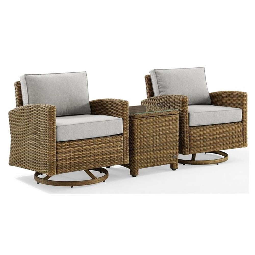 Crosley Furniture Bradenton Swivel Rocker Chair and Side Table