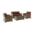thumbnail image 1 of Crosley Furniture Bradenton 4Pc Wicker Outdoor Loveseat Patio Furniture Set, 1 of 10