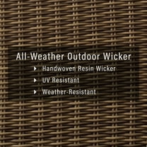 Crosley Furniture Bradenton 4Pc Outdoor Fabric Sectional Set in Navy & Brown