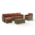 thumbnail image 1 of Crosley Furniture Bradenton 5-piece Fabric Outdoor Sectional Set in Sangria Red, 1 of 3
