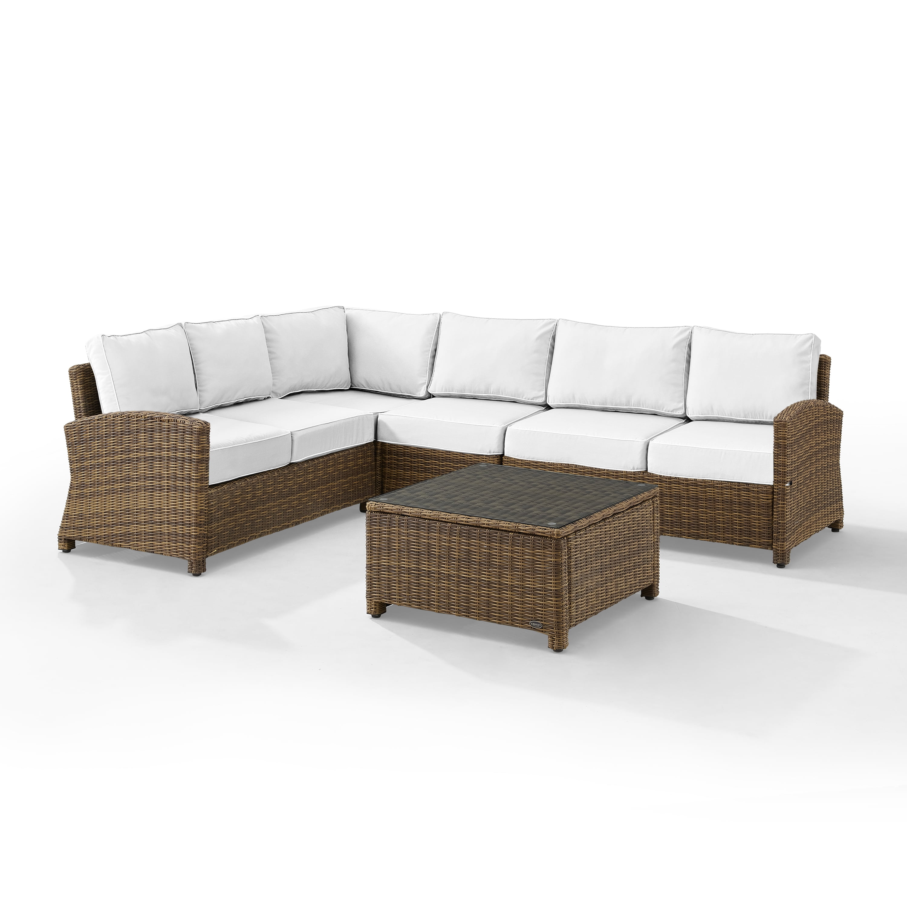 Crosley Furniture Bradenton 5PC Outdoor Patio Porch Wicker Sectional ...