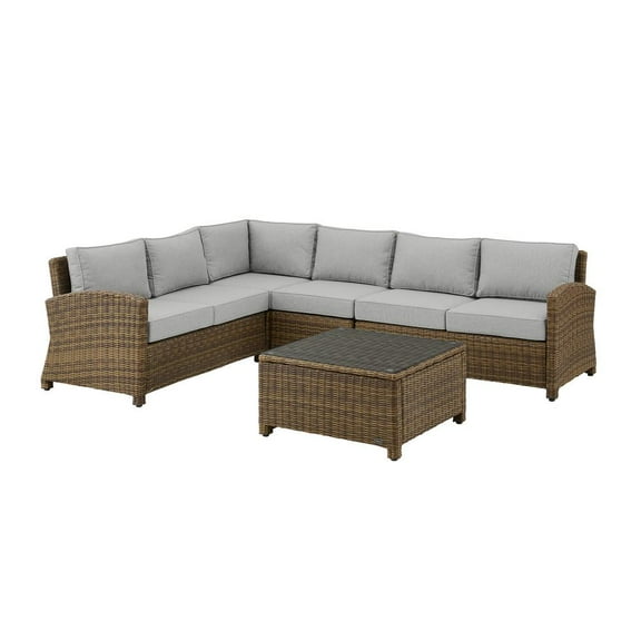 Crosley Furniture Bradenton 5Pc Wicker Outdoor Sectional Patio Furniture Set