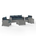 thumbnail image 1 of Crosley Furniture Bradenton 5Pc Outdoor Wicker Sofa Set in Navy & Gray, 1 of 13