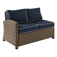 thumbnail image 1 of Crosley Furniture Bradenton Fabric Right Arm Patio Loveseat in Brown and Navy, 1 of 9