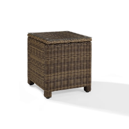 Crosley Furniture Bradenton All Weather Rattan Wicker Outdoor Side Table for Patio, Deck, Porch