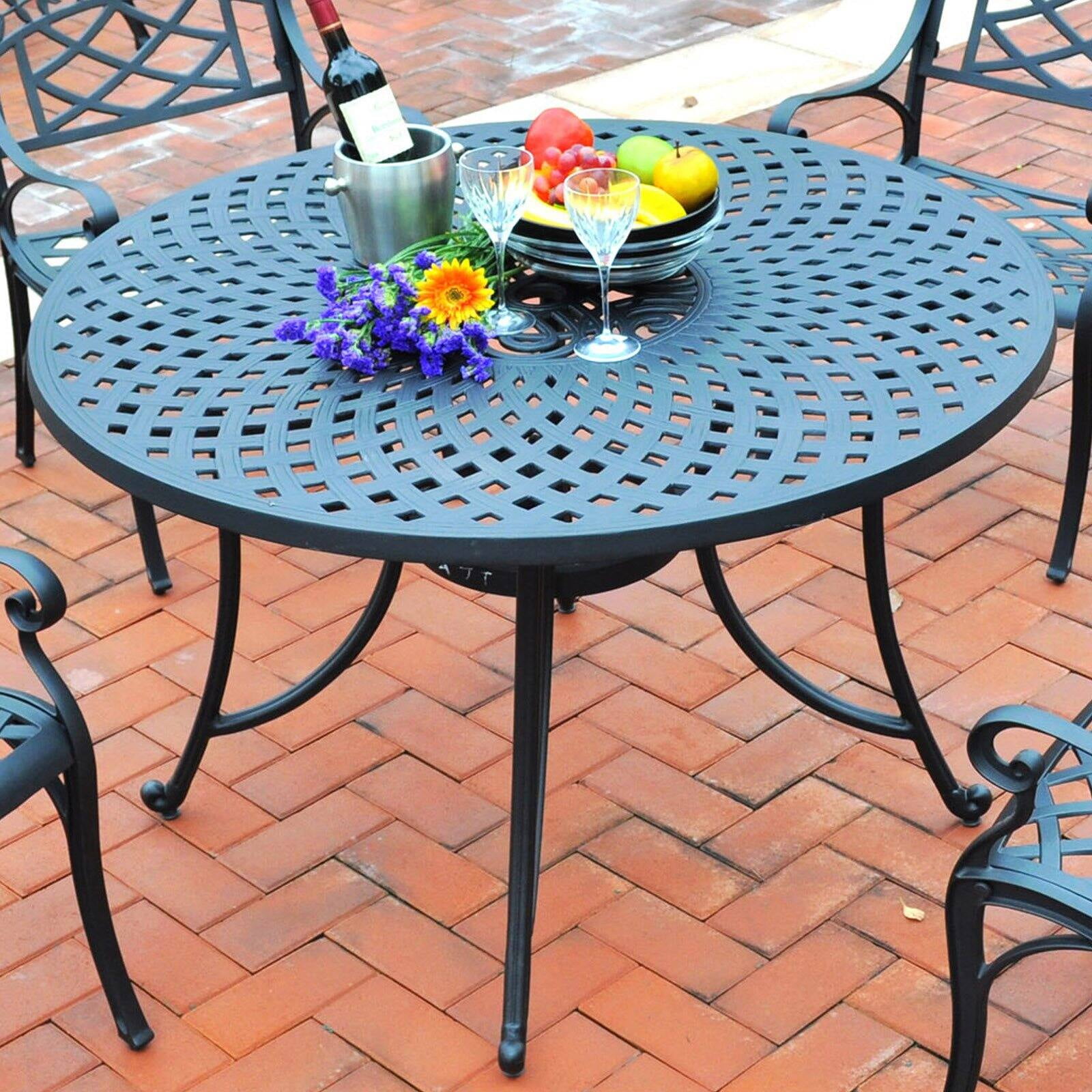 Sedona Black Cast Aluminum Outdoor Loveseat with Lattice Design