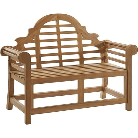 Crosley Furniture Caddington 2-Person Teak Wood Indoor Outdoor Bench for Outside Patio, Garden, Porch