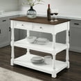thumbnail image 1 of Crosley Furniture Caitlyn Wood Top Kitchen Island in White/Dark Brown, 1 of 15