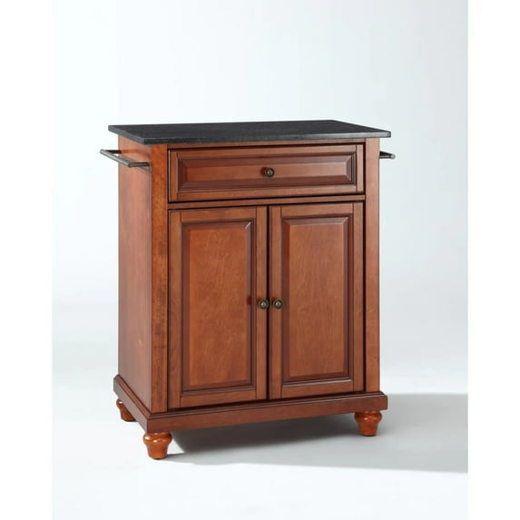 Crosley Furniture Cambridge Granite Top Portable Kitchen Island/Cart Cherry/Black