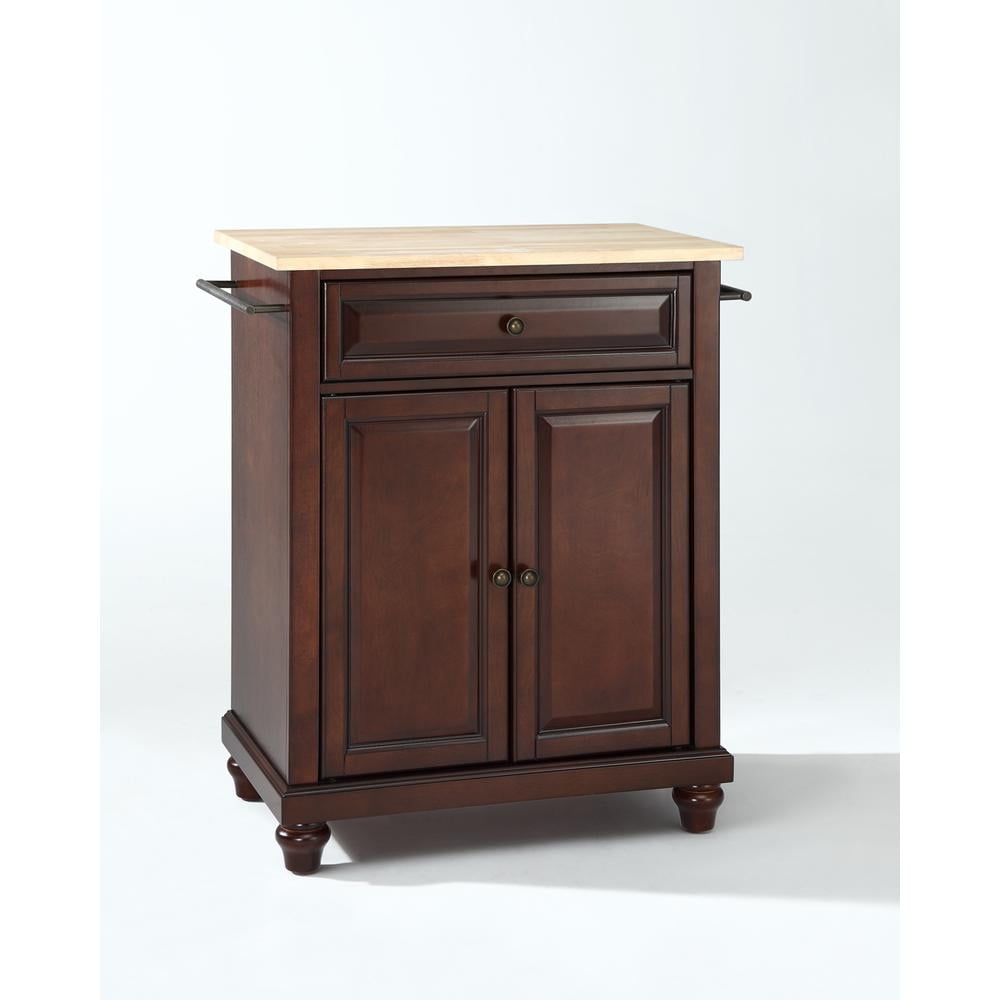 Cambridge Natural Wood Top Portable Kitchen Island Cart