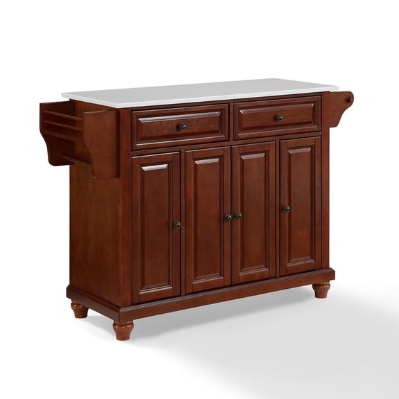 Crosley Furniture Cambridge Wood Granite Top Kitchen Island in Mahogany