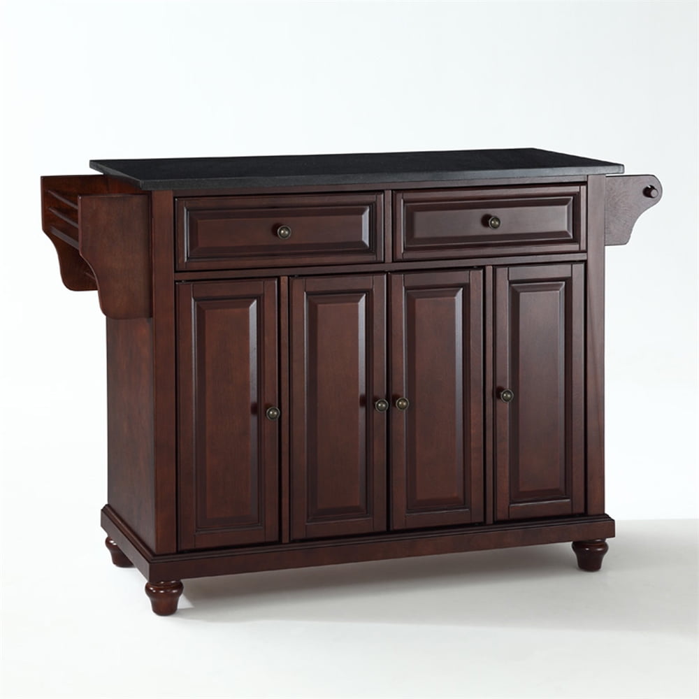 Cambridge Mahogany Kitchen Island with Black Granite Top