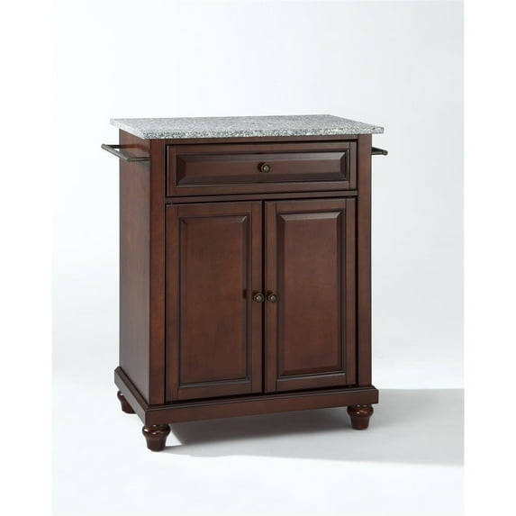 Crosley Furniture Cambridge Wood Portable Kitchen Island in Mahogany/Black