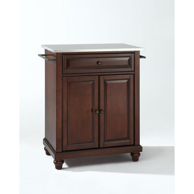 Crosley Furniture Cambridge Wood Top Portable Kitchen Island in Mahogany