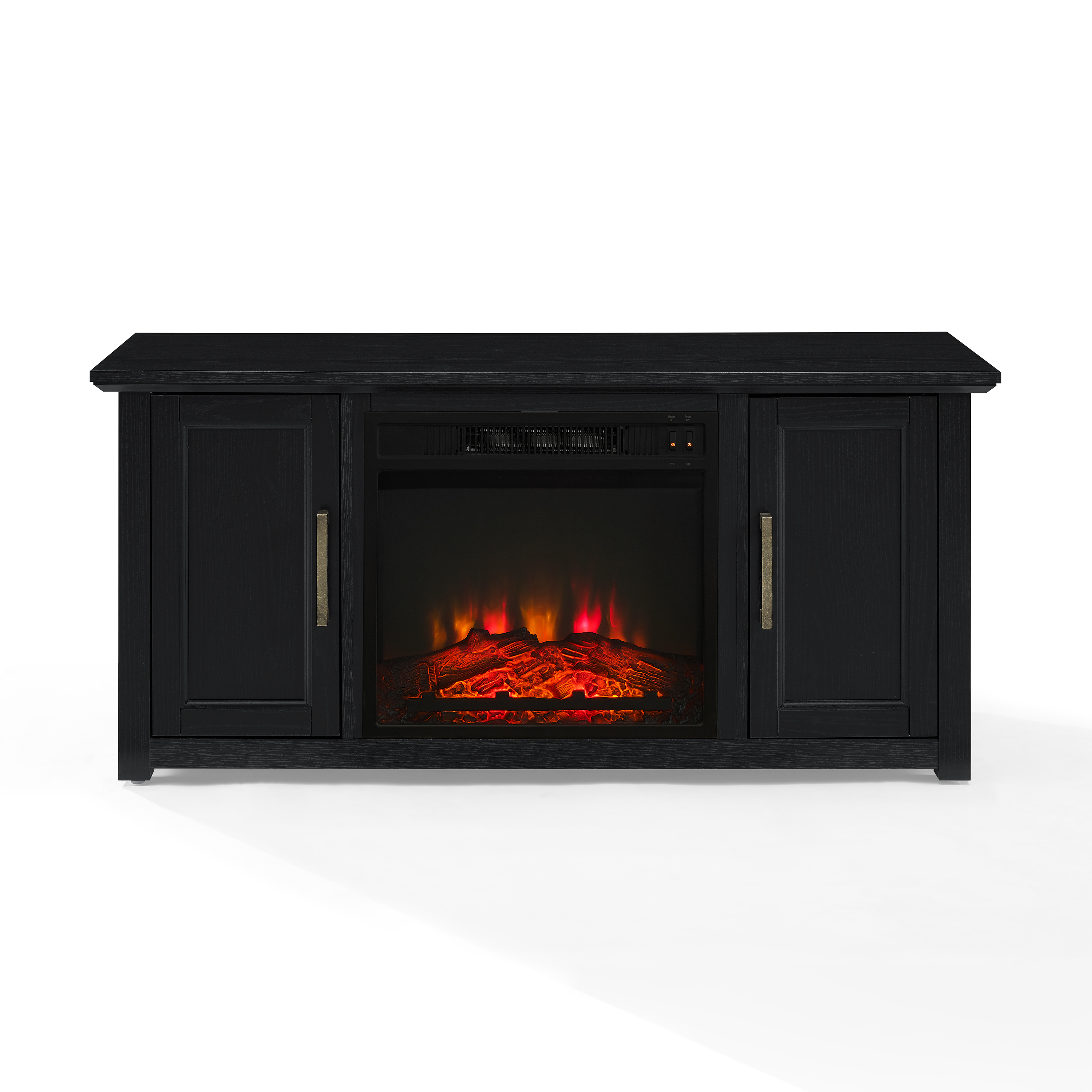 Crosley Furniture Camden 48" Low Profile Tv Stand with Fireplace in Black - image 1 of 17