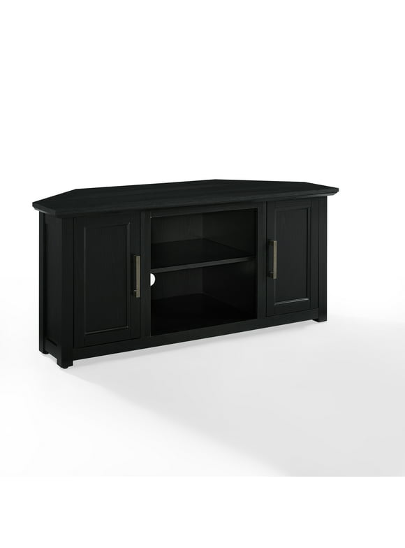 Crosley Furniture Camden 48"Rustic Wood Corner TV Stand in Black