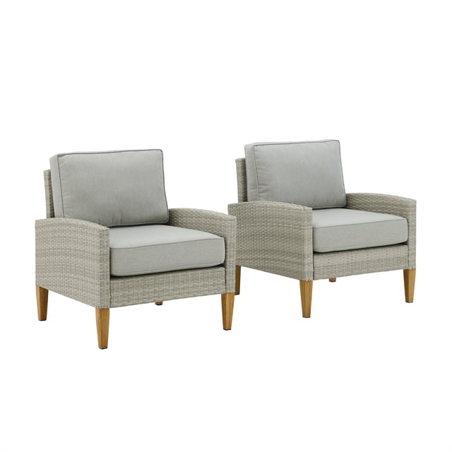 Crosley Furniture Capella Outdoor Wicker 2 Piece Chair Set- 2 Chairs