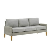 Crosley Furniture Capella Outdoor Wicker / Rattan Sofa in Gray/Acorn