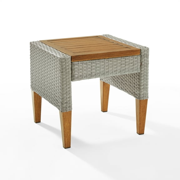 Crosley Fruniture Capella Outdoor Wicker Side Table Gray/Acorn