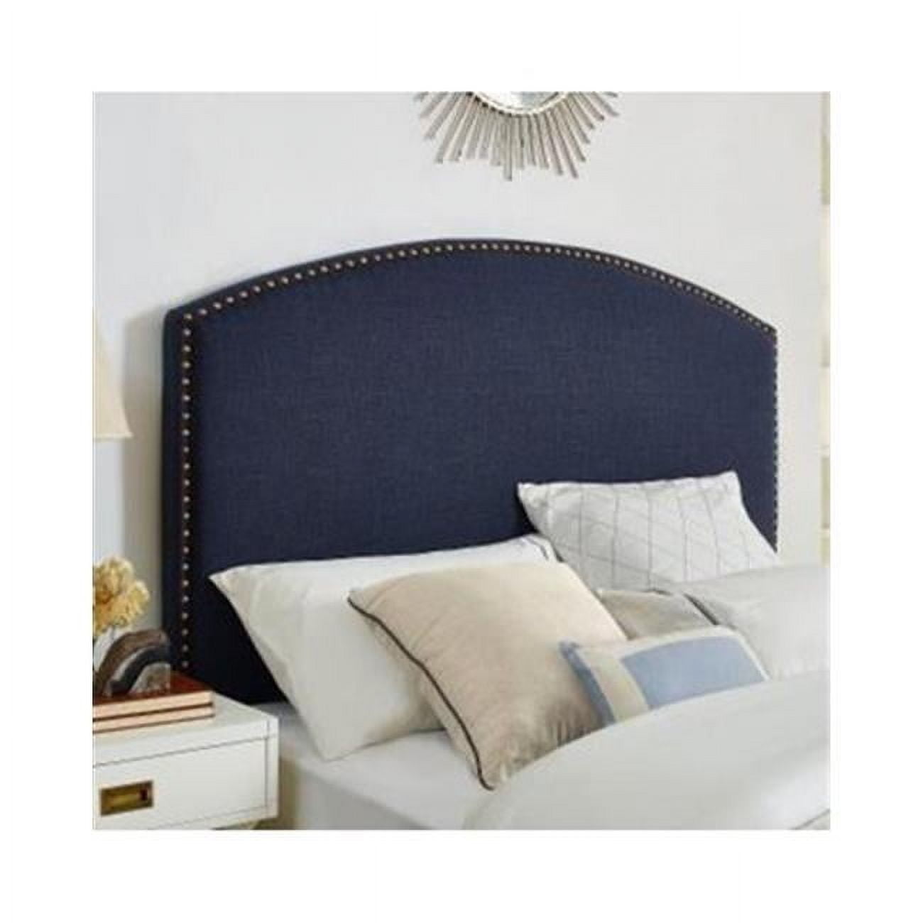 Cassie Bourbon Linen Upholstered King Headboard with Nailhead Trim