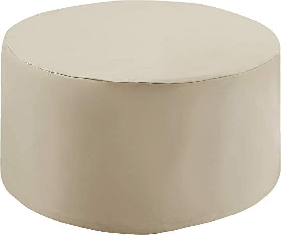 Tan Heavy-Gauge Vinyl Round Patio Coffee Table Cover