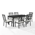 thumbnail image 1 of Chambers 7Pc Outdoor Metal Dining Set Creme/Matte Black - Table & 6 Chairs, 1 of 17