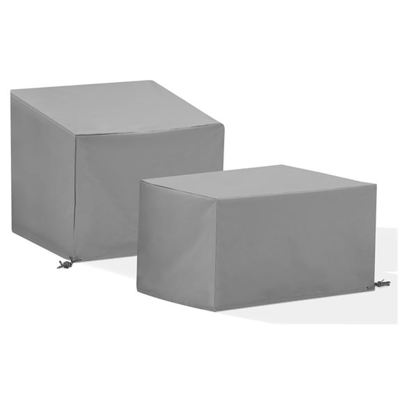 Crosley Furniture Covers 2-Pc Traditional Vinyl Outdoor Sofa Cover Set in Gray