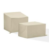 Crosley Furniture Covers 2-Piece Traditional Vinyl Outdoor Sofa Cover Set in Tan