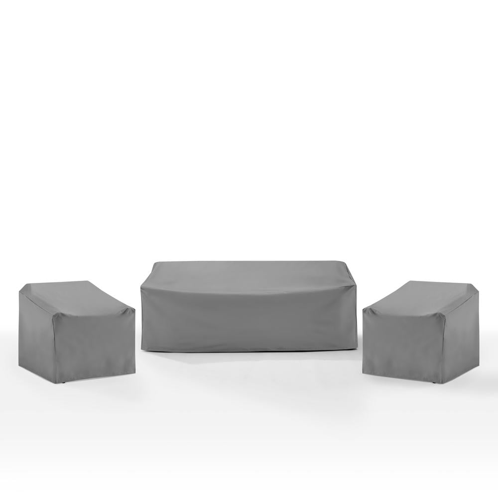 Gray Heavy-Duty Vinyl 3-Piece Outdoor Furniture Cover Set
