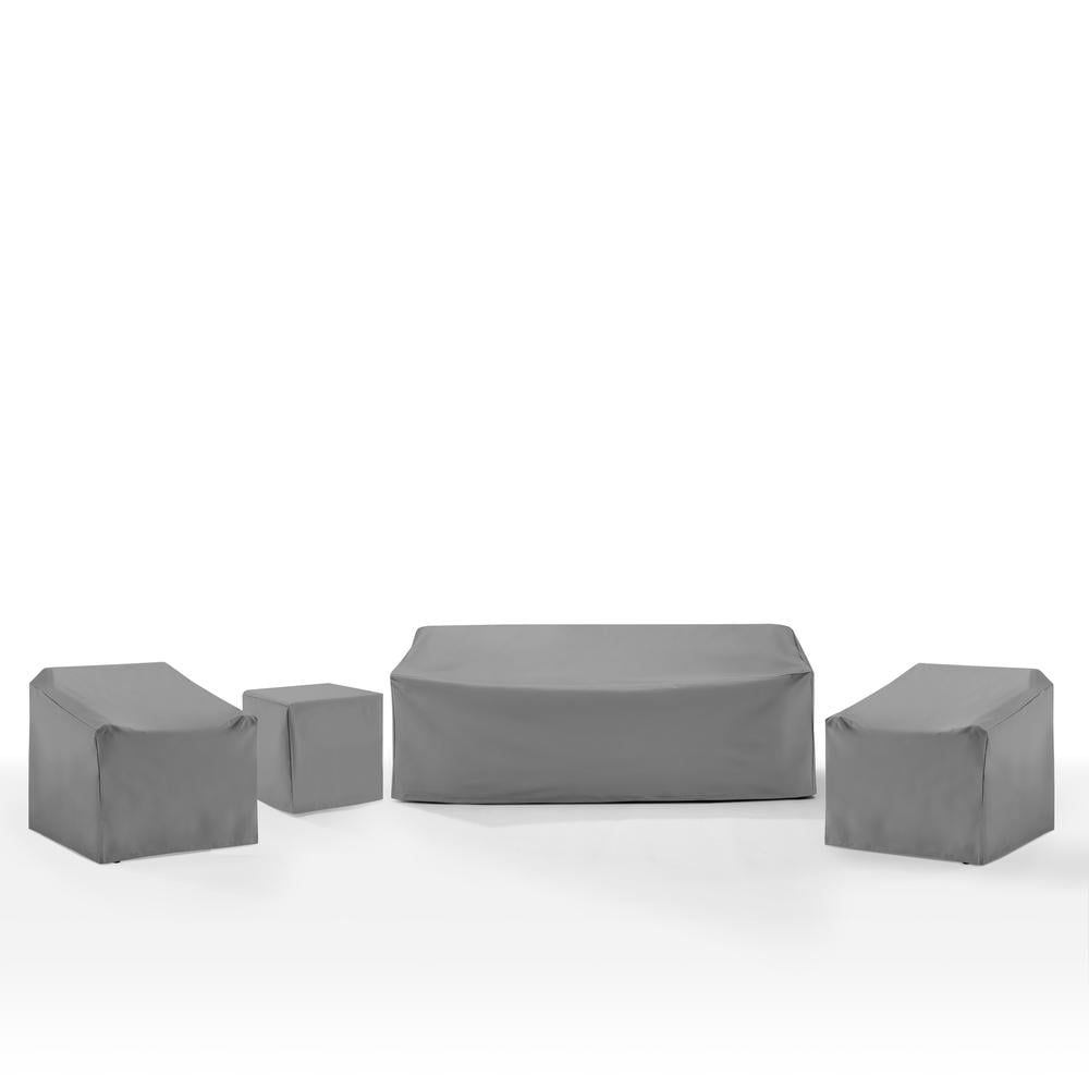 Crosley Furniture Covers 4-Piece Traditional Vinyl Sofa Cover Set in Gray