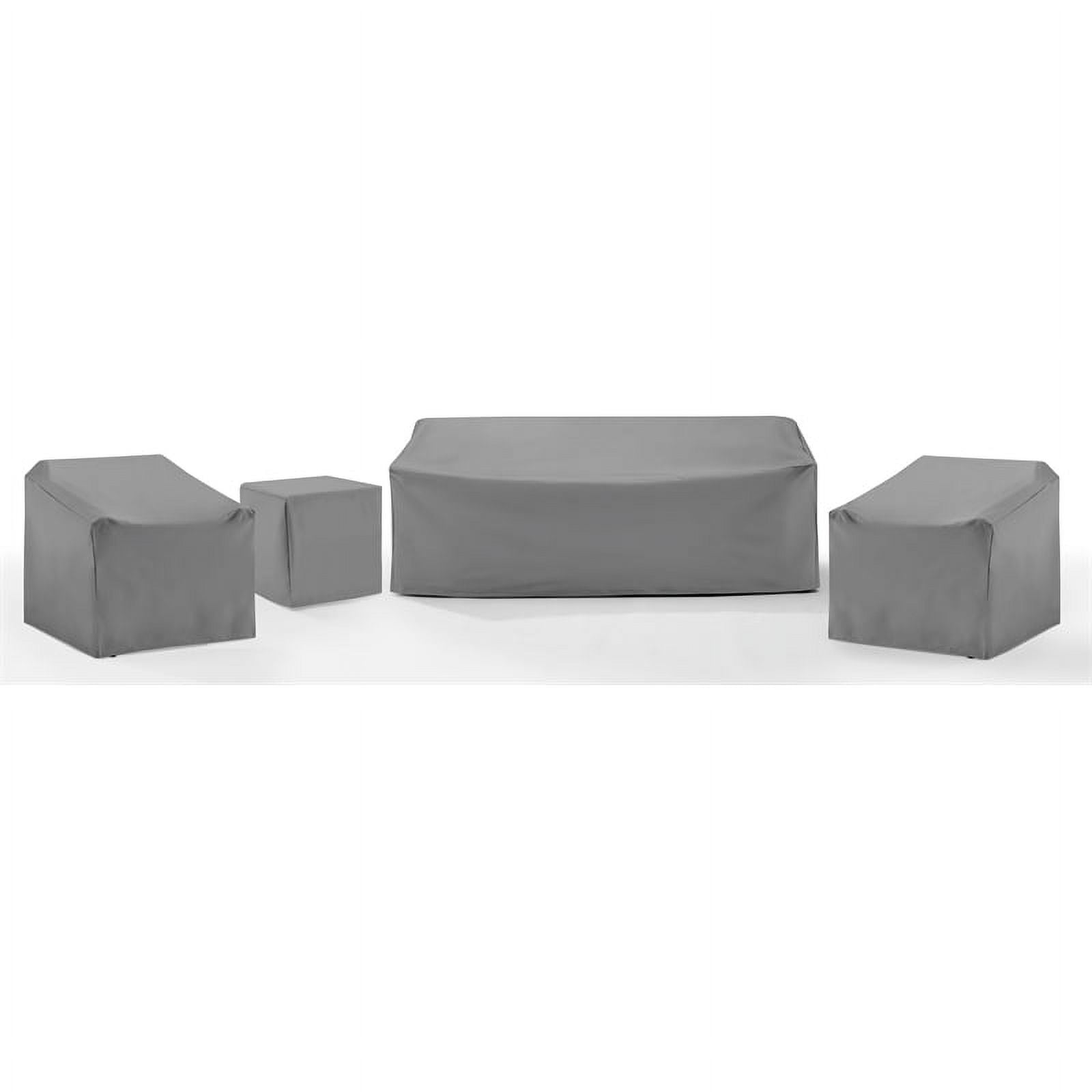 Gray Heavy-Duty Vinyl 4-Piece Outdoor Furniture Cover Set