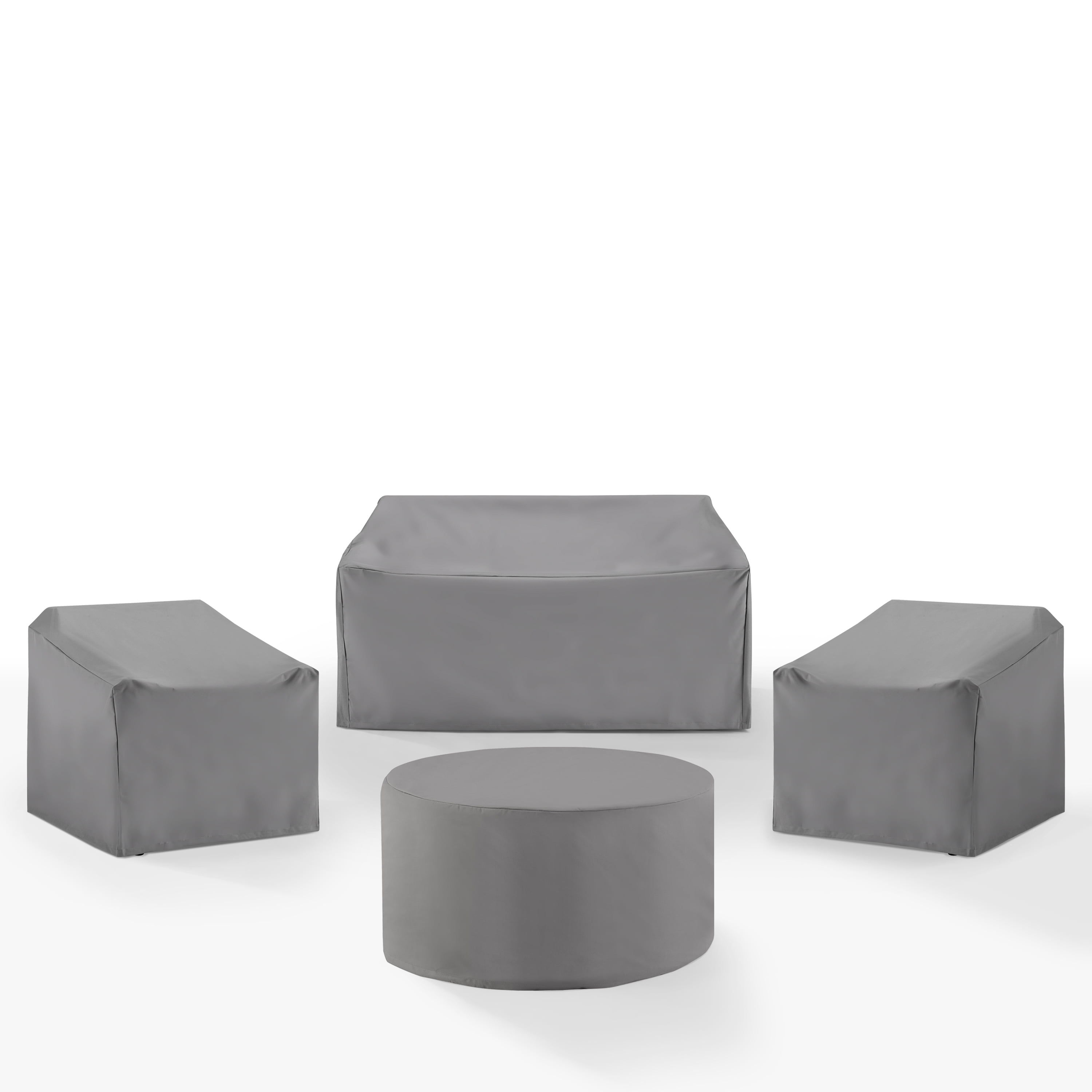 Crosley Furniture Covers 4Piece Vinyl Outdoor Sofa Cover Set in Gray