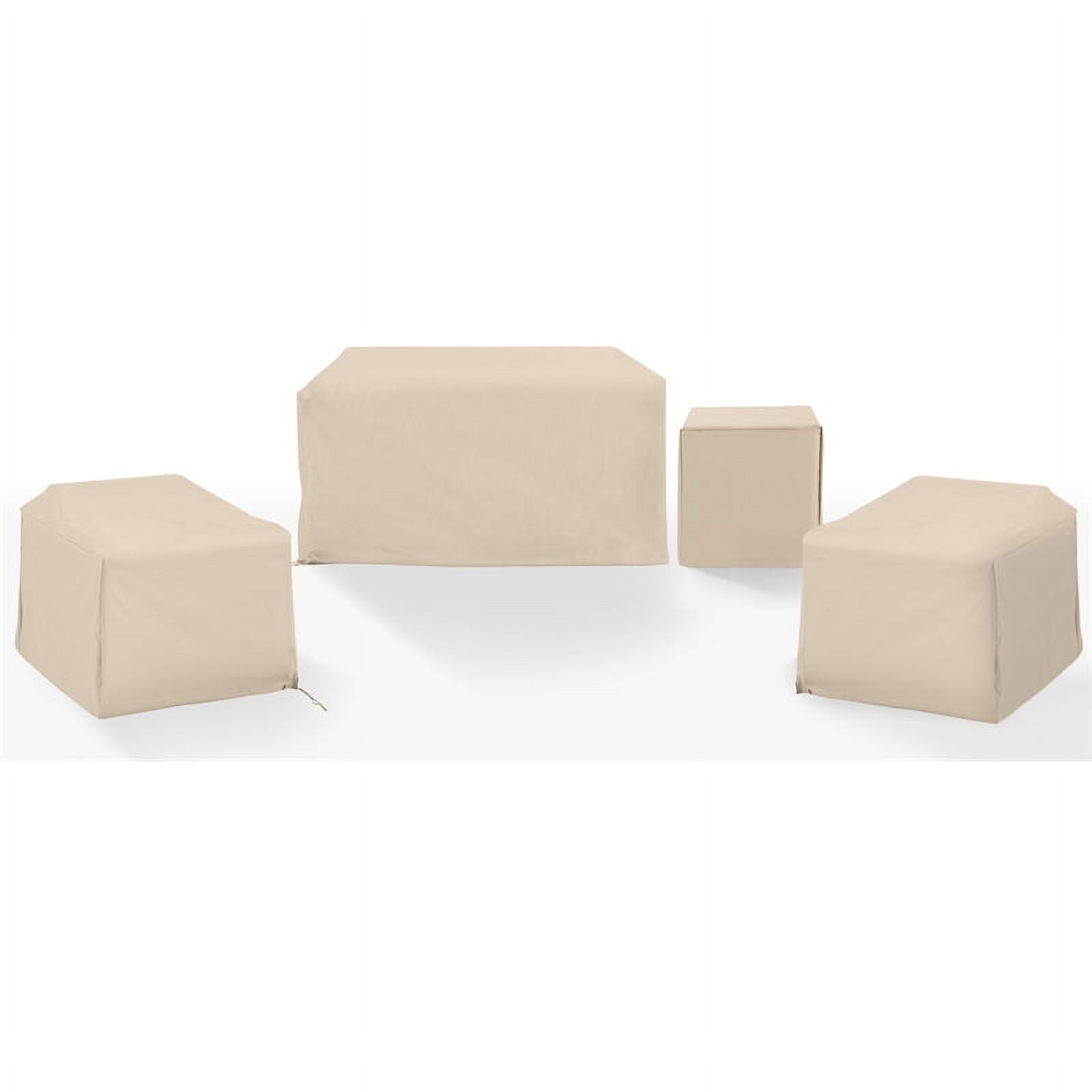 Tan Heavy Duty Vinyl 4-Piece Outdoor Furniture Cover Set