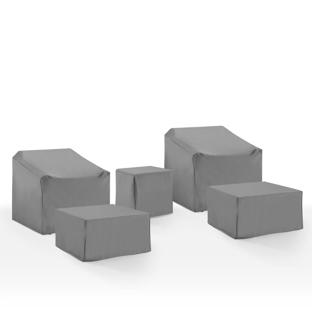Gray Heavy-Duty Vinyl 5-Piece Outdoor Furniture Cover Set