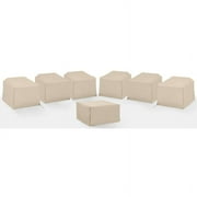 Crosley Furniture Covers 7-Piece Vinyl Outdoor Sectional Cover Set in Tan