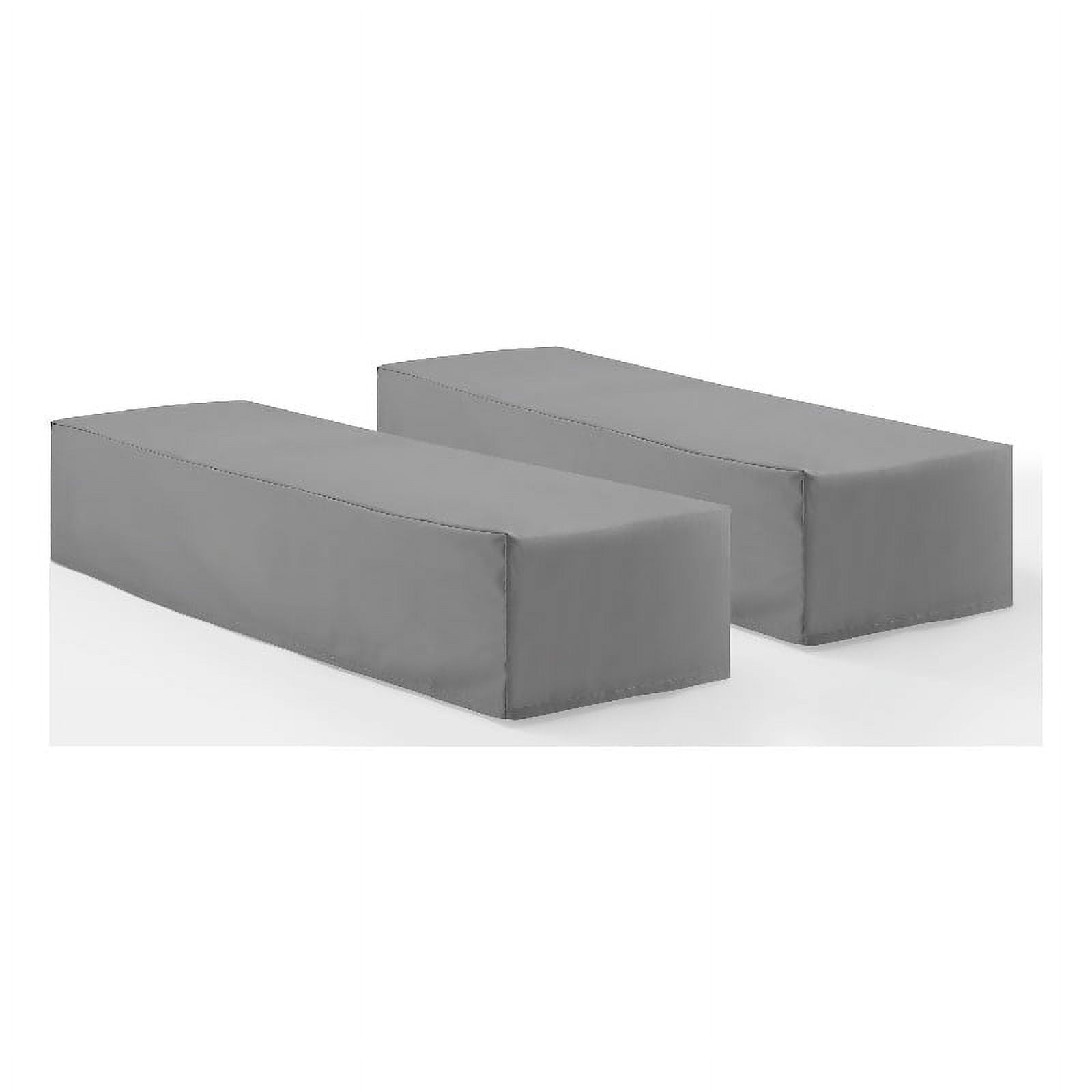 Crosley Furniture Covers Vinyl Outdoor Chaise Lounge Cover in Gray (Set