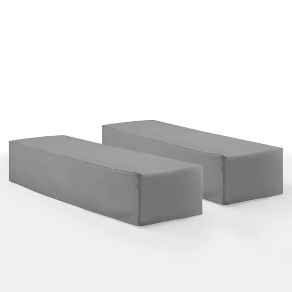 Crosley Furniture Covers Vinyl Outdoor Chaise Lounge Cover in Gray (Set of 2)
