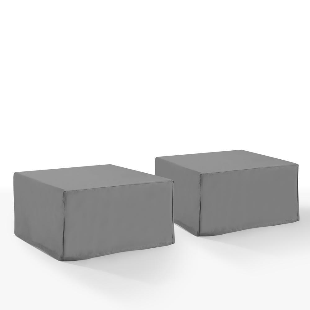 Crosley Furniture Covers Vinyl Square Table and Ottoman Cover in Gray