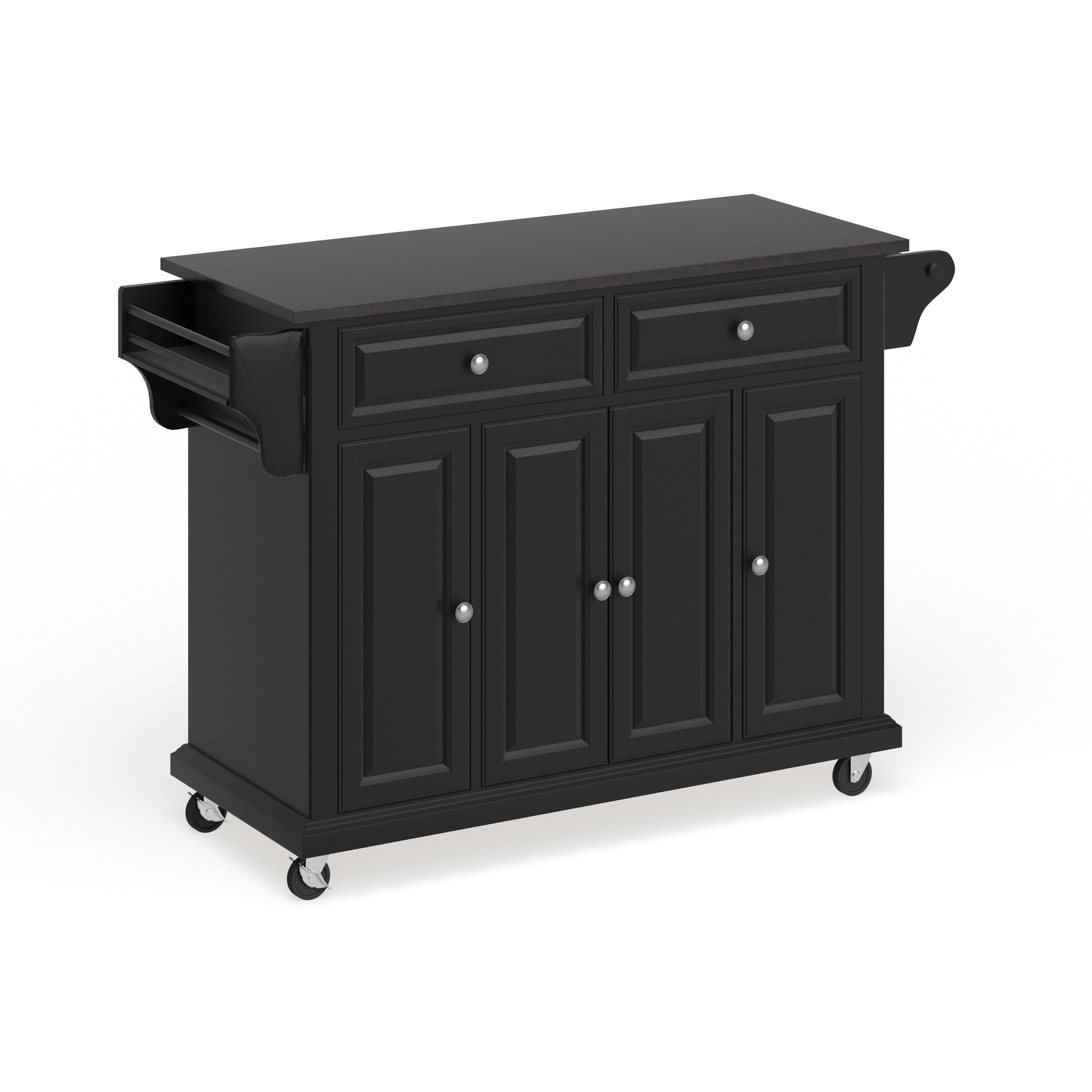 Crosley Furniture Crosley Black Wood Kitchen Cart/ Island with Solid