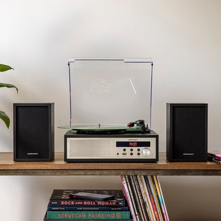 Crosley Sloane Record Player With Speakers In Black