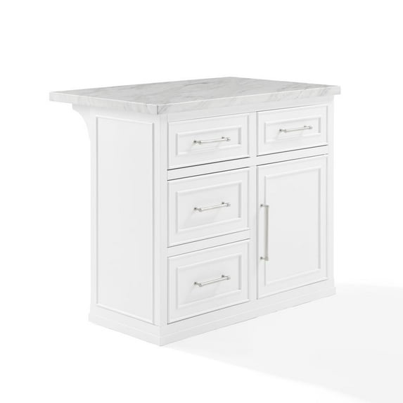 Crosley Furniture Cutler Faux Marble Top Kitchen Island