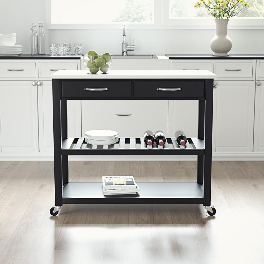 Full Size Granite Top Kitchen Prep Cart